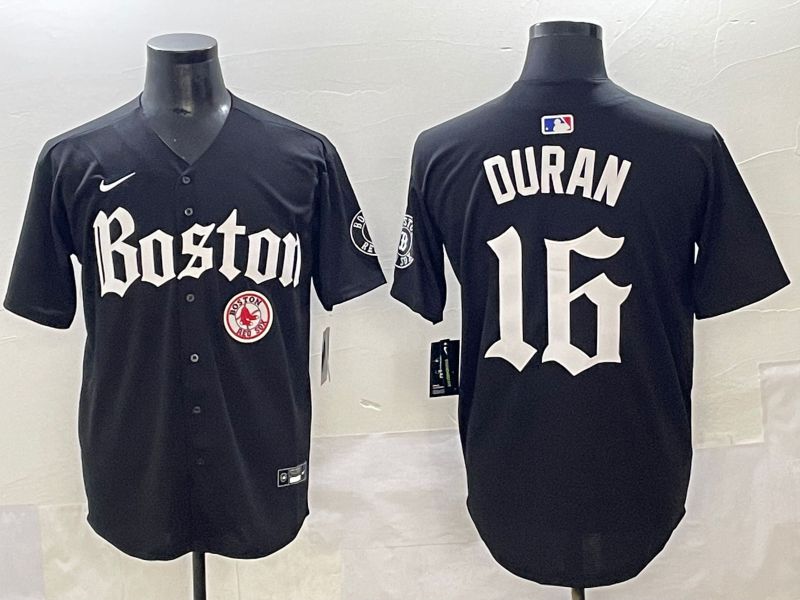Men 2025 Boston Red Sox 16 Duran Black Five generations Joint Name Nike MLB Jersey style 17